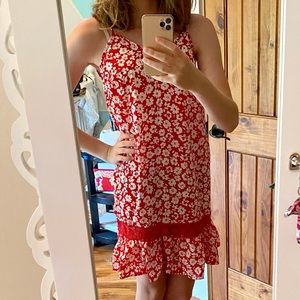 SHEIN Floral V-Neck and Back Floral Dress